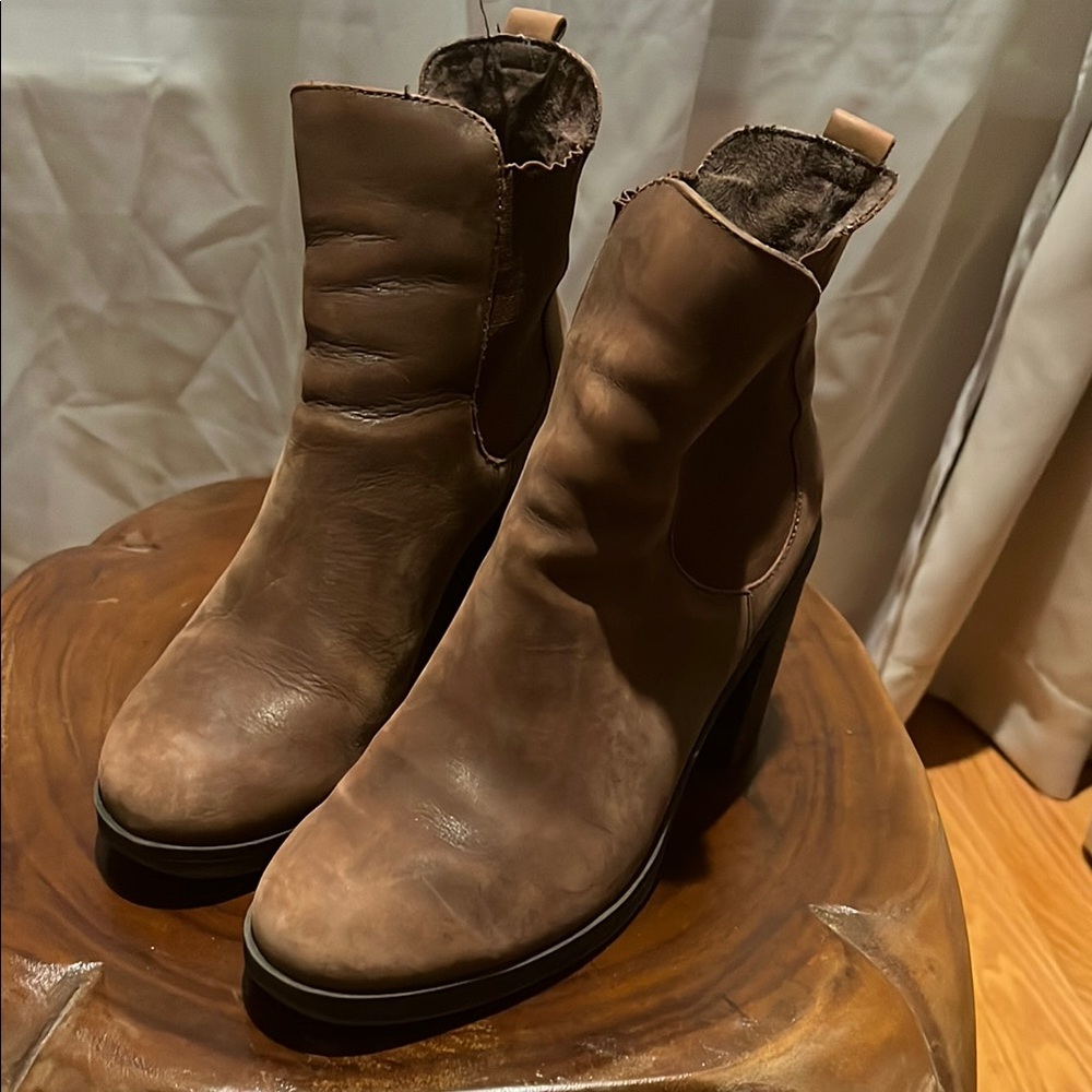 Brown Leather Ankle Boots